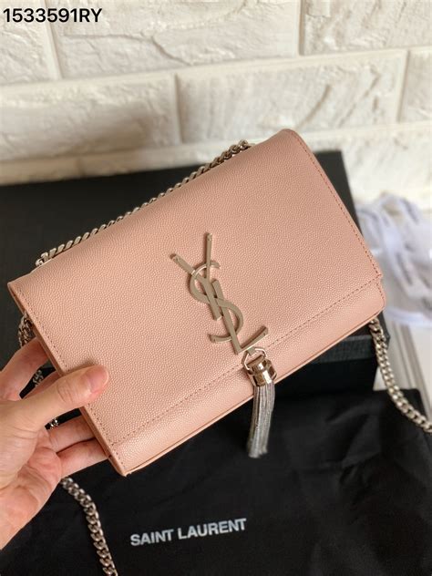 pink ysl bag with silver chain|ysl pink pouch.